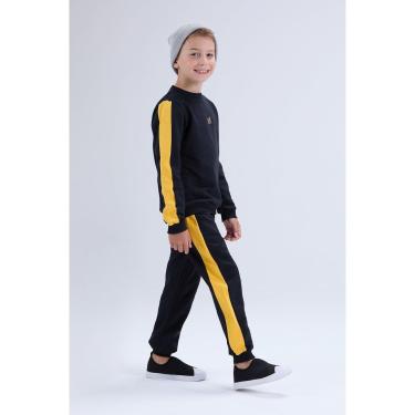 Imagem de Conjunto Infantil de Inverno Masculino Moletom Faixas Laterais-Masculino