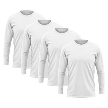 Imagem de Kit 4 Camisetas Masculina Manga Longa Algodão Premium-Masculino