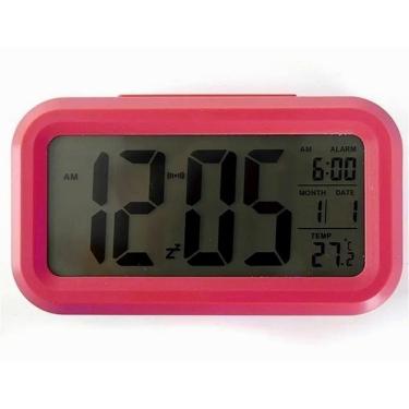 Imagem de Relógio Despertador Digital OEM com Luz Noturna e Função Soneca com Calendário Termômetro  graus C- graus F e Visor LED Azul