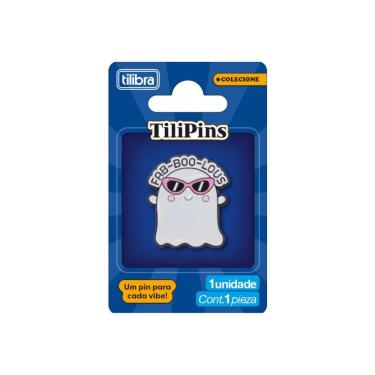 Imagem de Pin de Metal Tilibra Tilipins Modelo 14 com Trava Traseira Segura para Mochilas e Estoj...