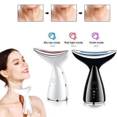 Imagem de Massageador de Pescoço Rejuvenescimento Remove Papada com Fototerapia LED Vibração Sônica OEM