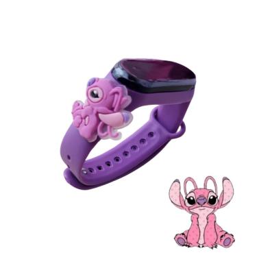 Imagem de Relógio Infantil Feminino Angel Stitch Analógico com Pulseira de Silicone Resistente à...