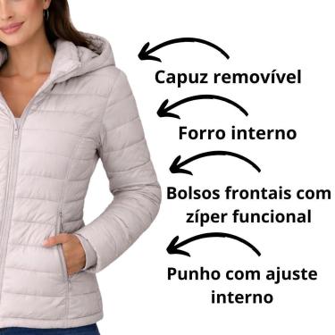 Imagem de Jaqueta Parka  Puffer Com Capuz Inverno Nylon-Feminino