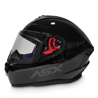 Imagem de Capacete Fechado ASX Draken Solid Preto Brilhante, 56