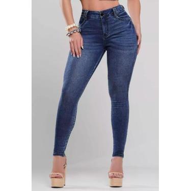 Imagem de Calça Jeans Justa Efeito Empina Bumbum Curva Dos Sonhos 87700 Pitbull 