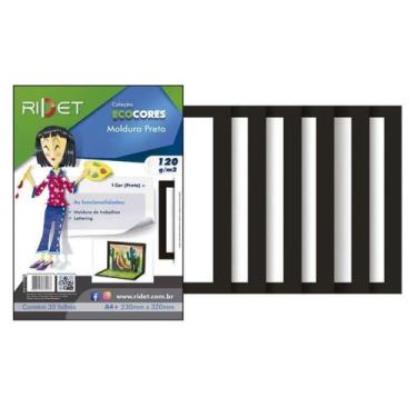Imagem de Bloco Ecocores Moldura Preta 23x32cm Ridet - LC