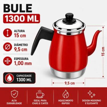 Imagem de Bule 1,5 Litros Vermelho Café Leite ou Chá maçãSTORE