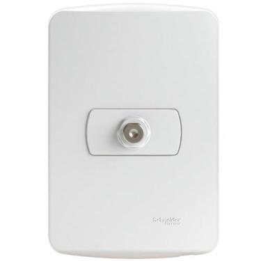 Imagem de Conjunto Tomada para Antena de TV para Cabo Coaxial 9mm Branco Miluz -