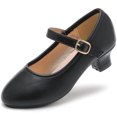 Imagem de Sapatos sociais Dufannie Black Girls High Heels, tamanho 3