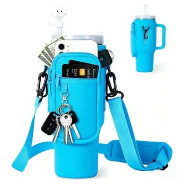 Imagem de Bolsa Porta-Garrafa com Alça Ajustável e Bolso para Celular - Marca Pr