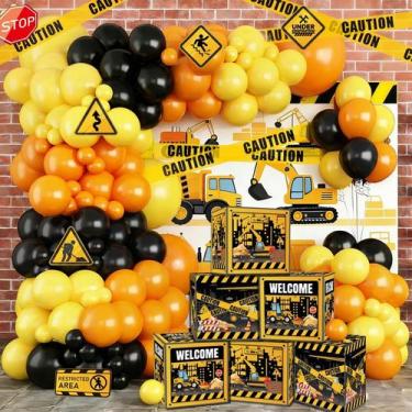 Imagem de Kit de Festa de Aniversário com Tema de Construção Jengaer, 112 Peças