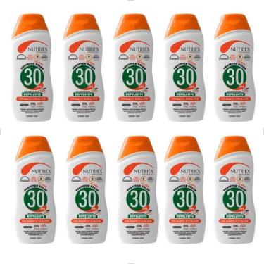 Imagem de Kit 10 Protetor Filtro Solar FPS30 120ml Com Repelente Nutriex - 00046