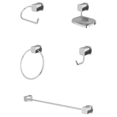 Imagem de Kit Acessórios para Banheiro 5 Peças Block Meber Metais Cromado
