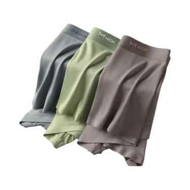 Imagem de Cuecas Boxer Masculinas De Seda Gelada Com Grafeno Antibacteriano, Kit