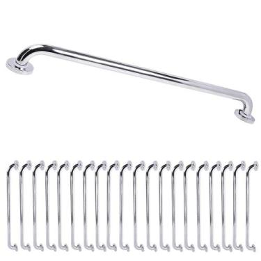 Imagem de Barra Alça de Apoio 80cm Inox Kit 20 Uni Banheiro Suporte Idoso Defici