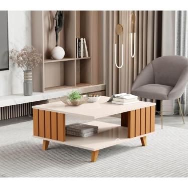 Imagem de Mesa de Centro Açai Com as Laterais Ripadas Decorativa JB Móveis - JB 