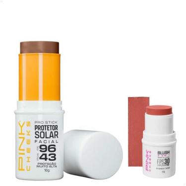 Imagem de Protetor Solar Em Bastão Pink Cheeks PRO Stick + Blush 3 Em 1 Soft Pea
