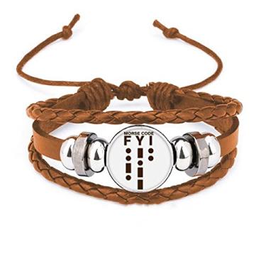 Imagem de un brand Pulseira de couro com pontos de referência Morse Code