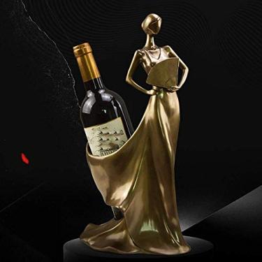 Imagem de Pkfinrd Estantes de vinhos em resina, artesanato, sala de estar, armário de vinho, decoração criativa para casa, cobre, beleza e vinho