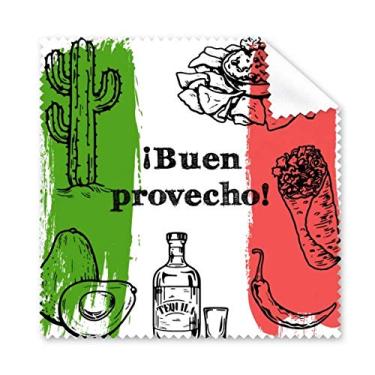 Imagem de Pano de limpeza de cacto redondo com estampa de culinária do México, 5 peças