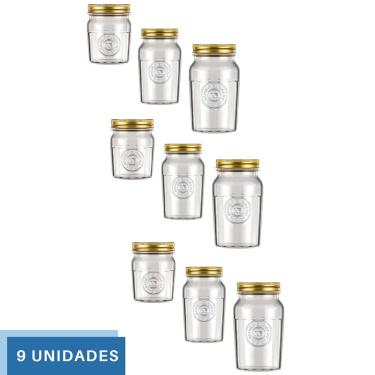 Imagem de 9 Pote Alimento C/tampa Biscoito 500ml 1L 1,5L Vintage Nadir