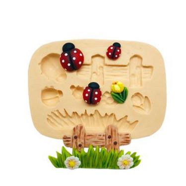 Imagem de Molde De Silicone Jardim, Joaninha, Grama
