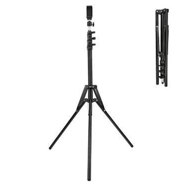 Imagem de Suporte de lâmpada de tripé, suporte de lâmpada de tripé dobrável leve de alumínio com bola giratória de 360°, parafuso de 1/4 polegada, para smartphone, câmera SLR/DSLR, flash, etc