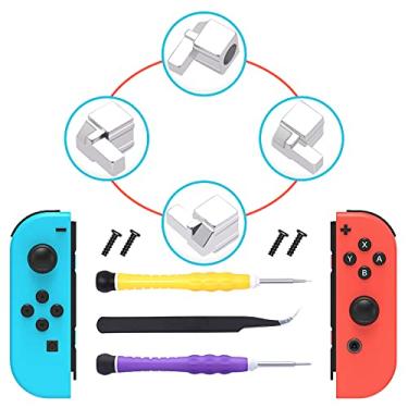 Imagem de FYOUNG [Nova versão] Travas de substituição compatíveis com interruptor/interruptor OLED JoyCon, kit de ferramentas de reparo de fivelas de bloqueio compatível com Switch JoyCons com chaves de fenda e pinça