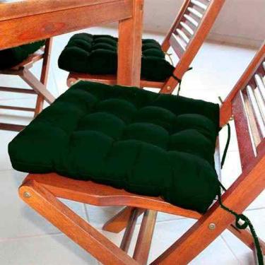 Imagem de Assento Cadeira Futton 40x40 - Verde-Musgo Decorativa Almofada Cheia Pallet Quadrada Confortável