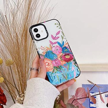 Imagem de Oil painting colorful flowers Phone Case For IPhone 13 12 11 Pro Max X XS XR Max 7 8 Plus SE 2 Soft Silicon Clear Back Cover,Oil small flower,For iPhone SE 2020