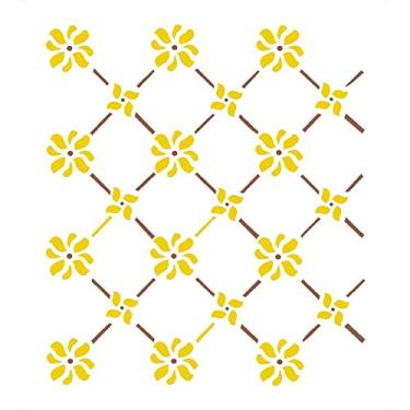 Imagem de Stencil de Acetato para Pintura OPA Simples 15 x 20 cm - 244 Cerca Flores