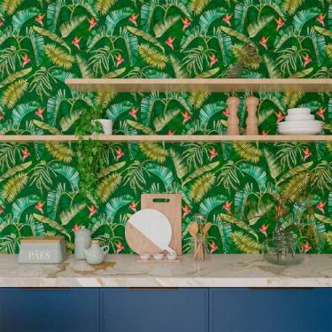 Imagem de Papel de Parede Botânica Verde I Crie Paredes I Impresso em alta definição, tamanho P
