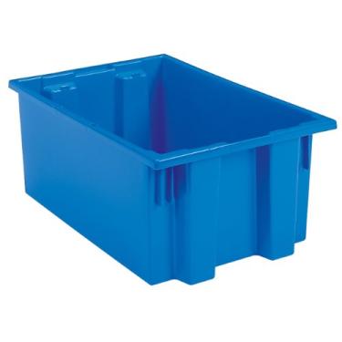 Imagem de Akro-Mils 35200 Nest and Stack Recipiente de armazenamento de plástico e bolsa de distribuição, (49 1/2 polegadas C x 13 1/2 polegadas L x 8 polegadas A), azul (pacote com 6)