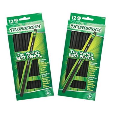 Imagem de Dixon Ticonderoga - 2 lápis de madeira, caixa com 24, preto (13953) (caixa com 24)