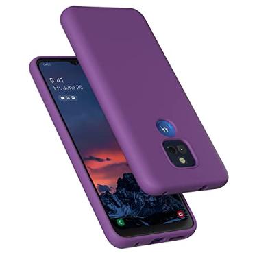 Imagem de E Segoi Capa para Moto G Play 2021, capa à prova de choque de borracha de gel de silicone líquido, forro de microfibra macio, almofada compatível com Motorola Moto G Play 2021 de 6,5 polegadas (Ametista)