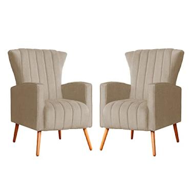 Imagem de Kit 02 Poltrona para Sala Melinda Suede Cores - DS Estofados