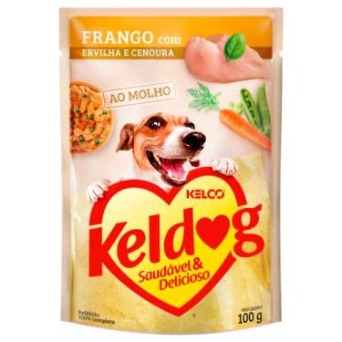 Imagem de Ração Úmida Cães Keldog Sachê Frango, Ervilha e Cenoura 100g