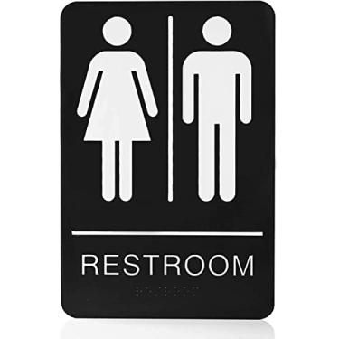 Imagem de Bebarley Self-Stick ADA Braille Unisex Restroom Signs for Woman and Man or Bathroom door Signs with Double Sided 3M Tape RDS-202204 0