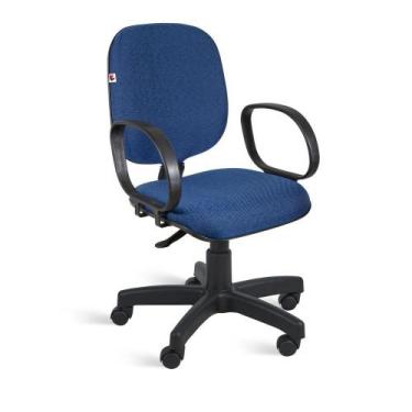 Imagem de Cadeira Diretor Giratória Braços Tecido Azul Com Preto - Ideaflex
