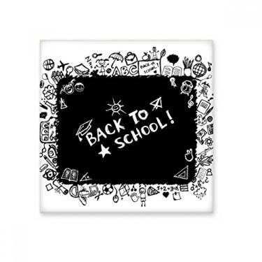 Imagem de Decalque brilhante de azulejo de cerâmica com desenho em estilo escolar em grafite negro