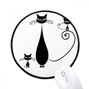 Imagem de Mouse pad com desenho de animal de Halloween família gato preto para computador
