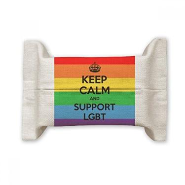 Imagem de Bolsa de linho de algodão com bandeira bissexuais gay lésbica transgênero LGBT