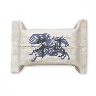 Imagem de Ano Novo de Cavalo Animal Chinês Zodíaco Suporte de capa de papel de tecido de algodão saco de linho