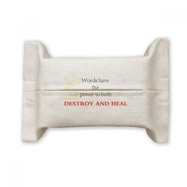 Imagem de Bolsa de linho de algodão com citação "Words Have Power to Heal Blessing"