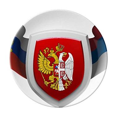 Imagem de Sérvia National Emblema Prato Decorativo de Porcelana Salver Prato de Jantar