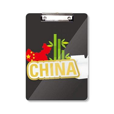 Imagem de China Mapa Bamboo Yellow China Town Prancheta pasta bloco de escrita placa de apoio A4