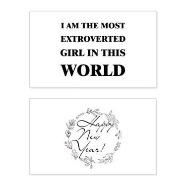 Imagem de Cartão de felicitações I Am The Extroverted Girl New Year Festival Bless Message Present