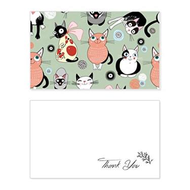 Imagem de Animal Pet Cute Cat Family Cartão de agradecimento aniversário aniversário comemorações casamento agradecimento