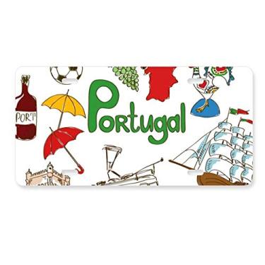 Imagem de DIYthinker Placa de licença de Portugal Landscap Animals Bandeira nacional Decoração de aço inoxidável