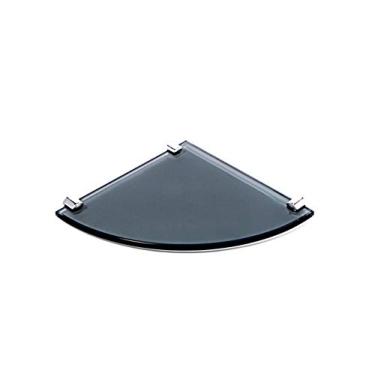 Imagem de Porta Shampoo de Canto Curvo em Vidro Fumê Lapidado - Aquabox - 20cmx20cmx8mm